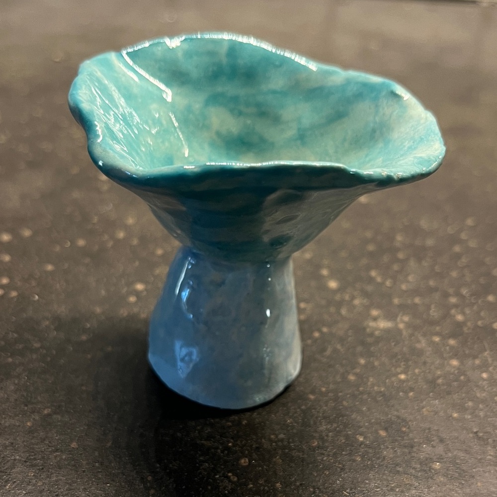 Teal handmade pinch pot!